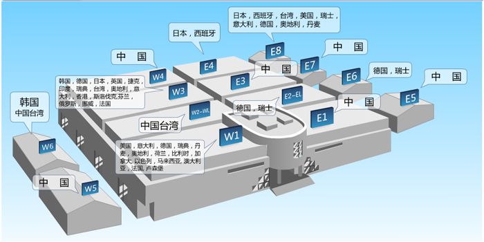 CIMT2013上展会展馆 展团分布